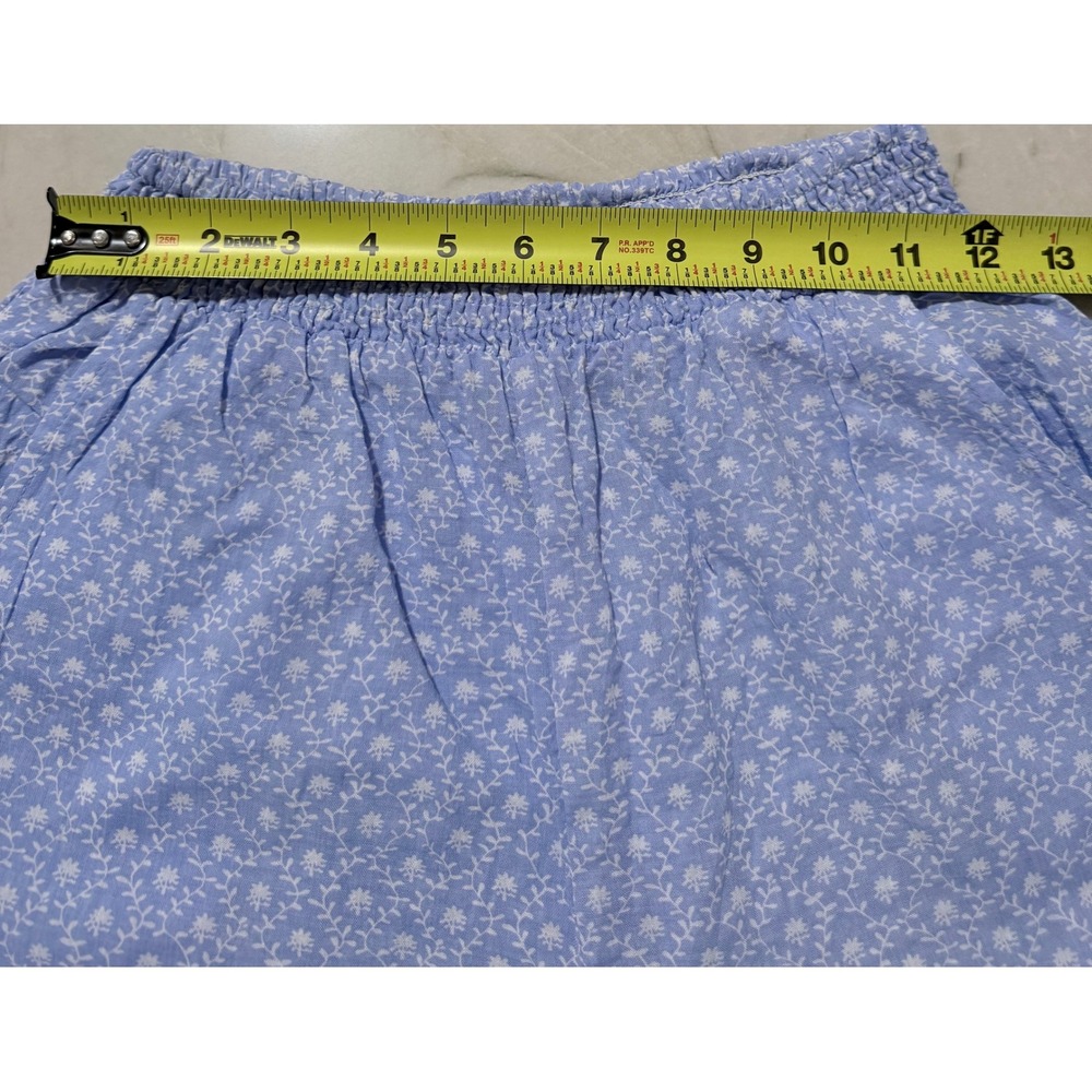 Anthropologie Mable Blue Floral Smocked Crop Top Jogger Pajama Set Womens Size S - Picture 7 of 14